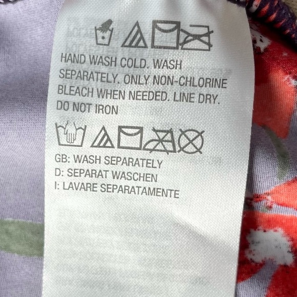 Red and Purple One-Piece Swimwear with Flutter Sleeves‎ - Picture 10 of 13